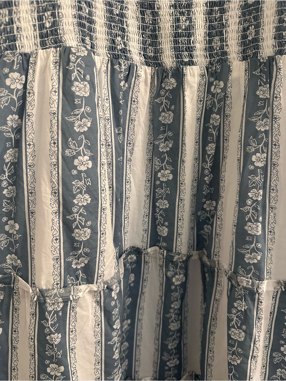 J. Crew Factory Blue and White Striped Tiered Maxi Dress - Picture 4 of 4